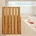 BAMBUROBA Bath Shower Mat Bamboo Bathroom Floor Non-sliding Square Spa Sauna Mat with 22x15-Inch