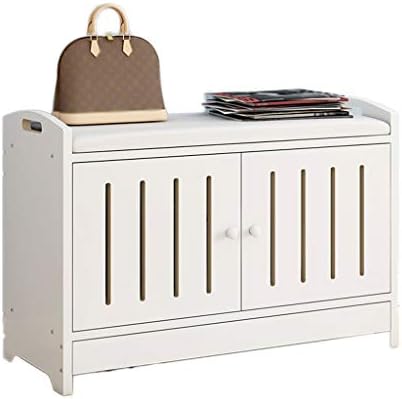 Mscxj Wood Shoe Storage Bench 2-tier Storage Shelf With Seat Hallway Shoes Rack Bedroom Cabinet Shoe Bench Seat Storage Organiser For Entryway Living Room (Color : White+white, Size : 60cm)