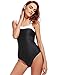 One Piece Swimsuit For Women Vintage Black Push Up Bathing Suits With Padding M