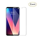 LG V30/V30 Plus Screen Protector Tempered Glass [2 Pack] DeFitch [9H Hardness][Ultra Clear][Anti Scratch][Bubble Free] HD Clear 9H Tempered Glass Screen Protector Film LG v30/v30 Plus