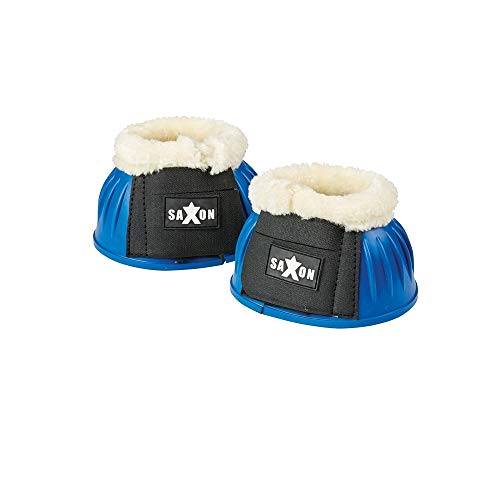 Saxon. Fleece Trim Rubber Bell Boots Navy/White Full