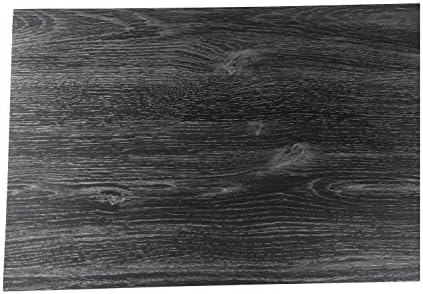 Fabstyles Textiline and Wood Placemats Set of 6 and Colors 12x18 (Faux Wood Placemat, Slate)