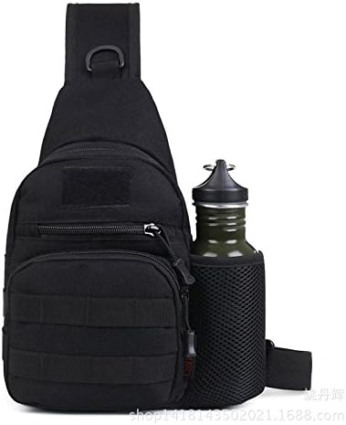 Pertop Tactical Sling Bag Pack Military Rover Shoulder Sling Backpack Molle,Tactical Waterproof Backpack for Hiking Cycling Climbing Camping Trekking Travelling (Black)
