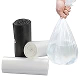 Nicesh 8 Gallon Medium Garbage bags 75 Counts, Black, Clear and White, F