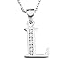YFN Initial L Pendant Necklace in Sterling Silver with Cubic Zirconial 26 Letter Alphabet Jewelry for Women