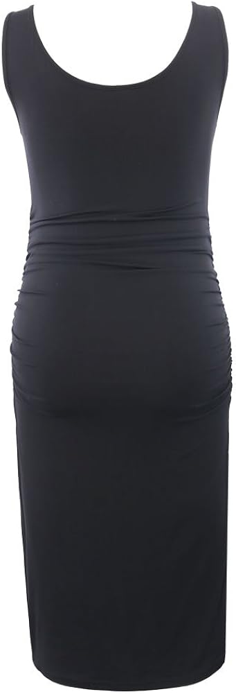 Liu & Qu Women's Maternity Sleeveless Tank Dresses Side Ruching Bodycon Dress for Daily Wearing or Baby Shower at  Women’s Clothing store