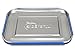 LunchBots Large Cinco Stainless Steel Lunch Container - Five Section Design Holds a Variety of Foods - Metal Bento Box - Dishwasher Safe - Stainless Lid - Blue Dots