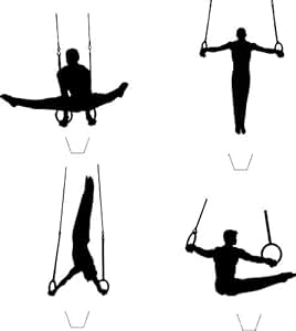 Download Novelty Male Gymnast Parallel Rings Silhouette Mix 12 Edible Stand up wafer paper cake toppers ...