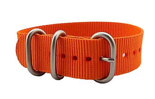 22mm Orange High-end Luxurious Military Nato style Ballistic Nylon Men's Wrist Watch Band Strap