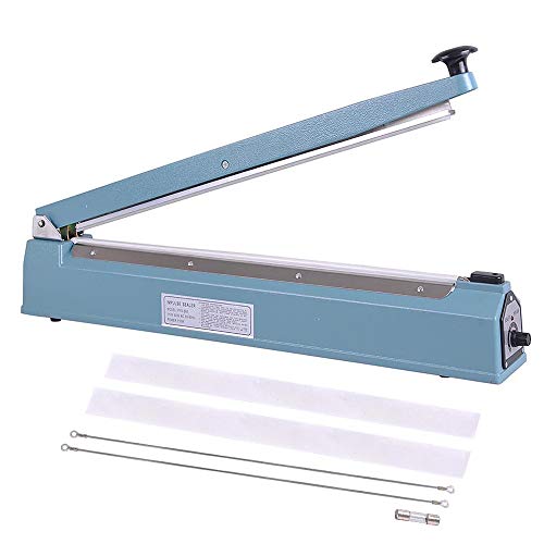 WeChef Commercial Manual Impulse Hand Sealer Heat Sealing Machine Poly Tubing Plastic Bag with Elements 20 inch 500mm