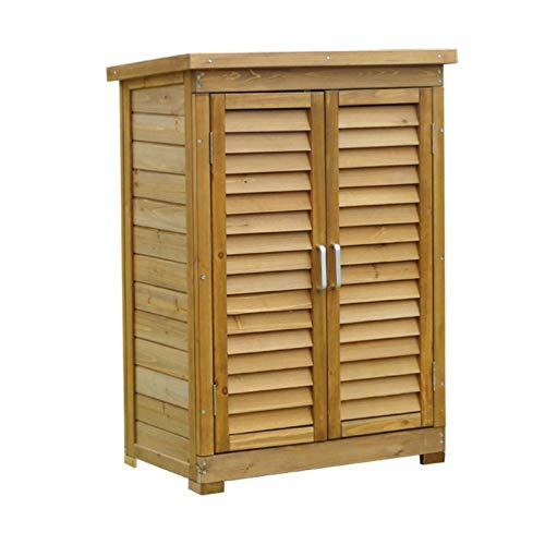 ZHOUAICHENG Holz Gartenschrank Outdoor Geräteschrank wasserdichte Sonnencreme für Balkon Garten Terrasse 96 x 43 x 69 cm