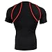 BALEAF Men's Short Sleeve Compression Shirts Gym Base Layer Compression Tops Color Red Size L