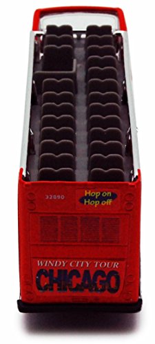 Chicago Sightseeing Double Decker Bus Open Top, Red - Showcasts 2168CG - 6 Inch Scale Diecast Model Replica