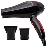 Professional Hair dryer 2300 Watt Salon Ionic Blow dryer with Diffuser Nozzlem Fast drying Hair care & long cord for Home or Hairdressers(Black)