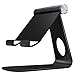 MoKo Tablet Stand, Universal 210 Degree Multi-Angle Rotatable Aluminum Smartphone Tablet Desktop Cradle Holder for iPad Pro 11 2018/10.5/9.7/Mini, iPhone X/8/8 Plus, Galaxy S9/S9 Plus, Black
