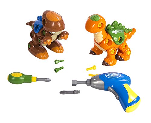 CP Toys Create-A-Dino Building Set with Electronic Drill and Screwdriver