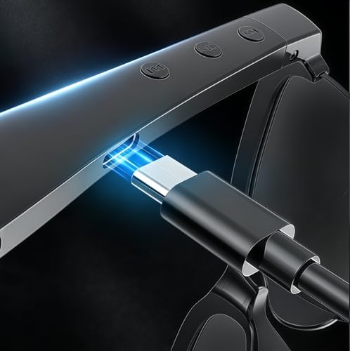 Lentes Inteligentes con Bluetooth 5.4 y Sonido de Oído Abierto, 3 Lentes Intercambiables UV400(Azul, Negro y Transparente Fotocromático) Manos Libres con Micrófono, Diseño Deportivo Ligero, 10H Música