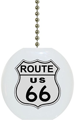 Route 66 Sign Solid Ceramic Fan Pull