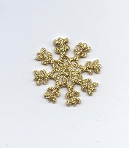 Small Gold Snowflake Iron on Embroidered Patch