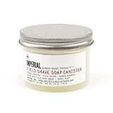Imperial Barber 100% Natural Glycerin Face & Shave Shaving Soap Puck 6.2oz in Reusable Canister Made in The USA