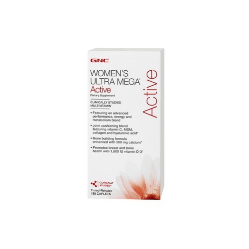GNC Women's Ultra Mega Active Multivitamin, Timed Release Caplets 180 ea image