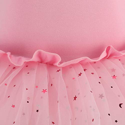 Bosowos Girls Skirted Leotard, Dance Dress Ballet Dancewear, Short Sleeve Glitter Tutu for Toddler Kid Girl