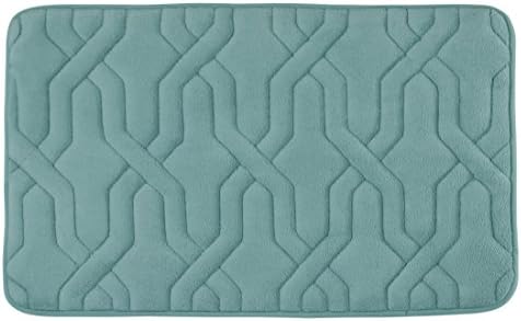 Bounce Comfort Extra Thick Memory Foam Bath Mat - Drona Premium Micro Plush Mat with BounceComfort Technology, 17 x 24 in. Marine Blue