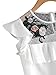 Floerns Women's Ruffle Embroidery Mesh Summer Chiffon Blouse