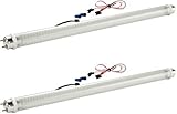 2 x Gold Stars T8188301-02 LED 18” Replacement Light Tube with T8 base 380 Lumens 12v or 24v Natural White