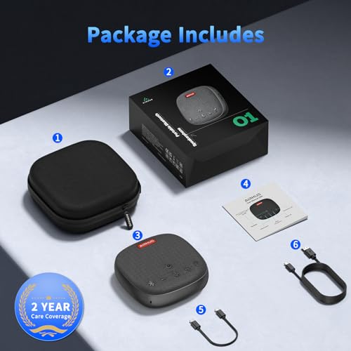 AIRHUG Bluetooth Speaker Microphone - USB Conference Speaker - Portable for Home Office