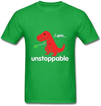 OULIN Men's I am Unstoppable T-Rex T Shirt Forest Green XL