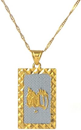 Platinum 24K New Islamic Allah Pendant Muslim Jewelry Necklace