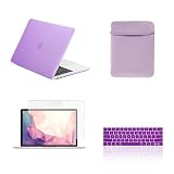 TOP CASE MacBook Pro 13 inch Case 2019 2018 2017 2016 Release A2159 A1989 A1706 A1708, 4 in 1 Essential Rubberized Hard Case, Keyboard Cover, Screen Protector, Sleeve for MacBook Pro 13" - Ultraviolet