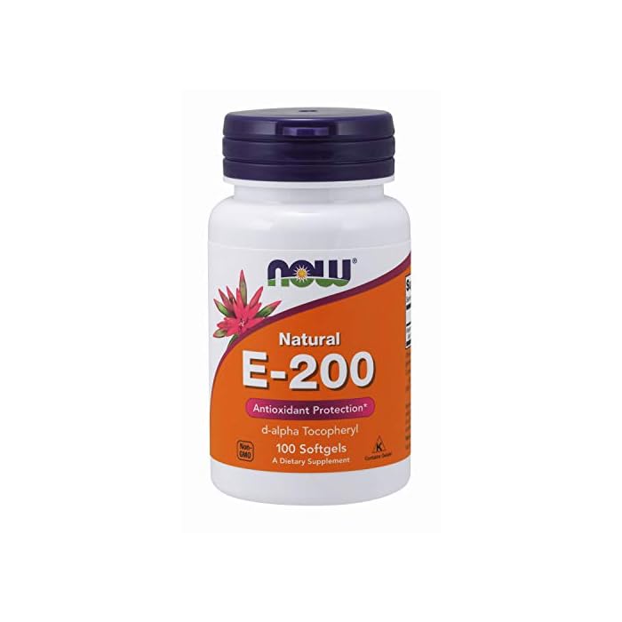 NOW Supplements, Vitamin E-200 IU, D-Alpha Tocopheryl, Antioxidant Protection*, 100 Softgels
