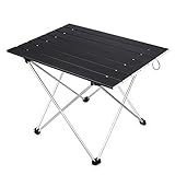 Overmont Camping Gear Aluminum Table Simple Fold Up Table Compact Portable Ultra-Light Card Table with Carrying Pouch for Hiking Picnic Beach Boat Trekking