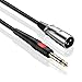 TNP Male XLR to 1/4 Inch TRS Cable (3 FT) - Balanced 6.35mm Quarter Inch to XLR Male Audio Stereo Interconnect Gold Plated Patch Cable for Microphones, Powered Speakers, Studio Sound Consoles