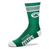 For Bare Feet NBA 4 Stripe Deuce Crew Men Socks-Boston Celtics-Large (10-13)