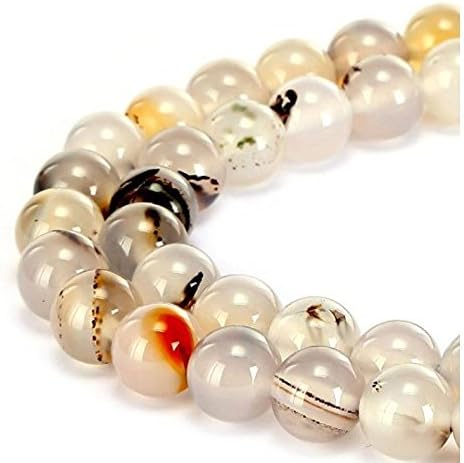1 Strand Top Quality Natural Black Flower Agate Gemstone 8mm Round Loose Stone Beads (~ 44-47pcs) for Jewelry Craft Making GY16-8