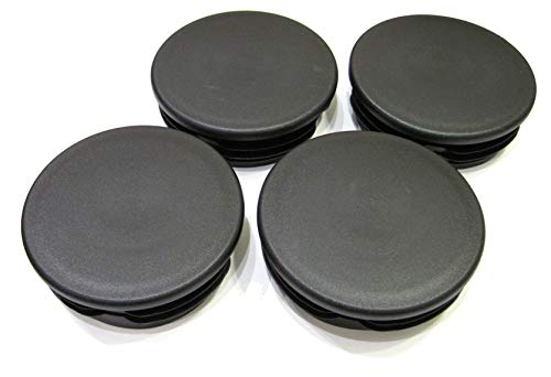 4 Pack: 4 Inch Round Black Plastic Tubing Plug, Tube Pipe Hole Insert, Steel Fence Post Cover, Furniture Finishing End Cap - Thumbnail 6