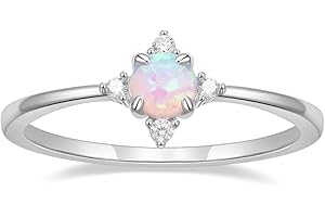 SHINYSO 14K Gold Plated Wedding Band for Women Thin Stackable Rings Opal Dainty Cubic Zirconia CZ Promise Engagement Ring Size 4-10