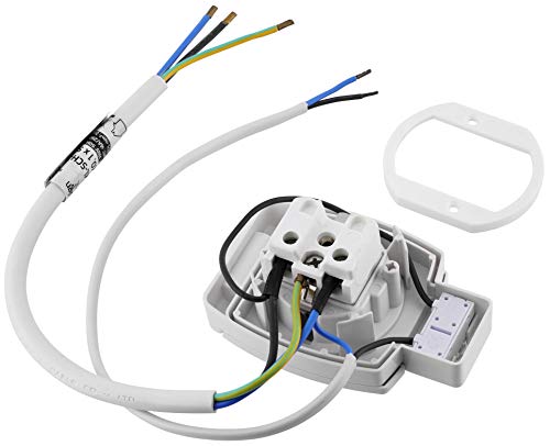 Möbel Einbausteckdose IP44 mit Schalter - All-in-One - naturweiß – Bild 4