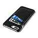 Dockem Wallet Case for iPhone 8 Plus and 7 Plus - Minimalist Vintage Synthetic Leather Card Case, Ultra Slim Professional Executive Snap On Cover with 2 Card Holder Slots, Black