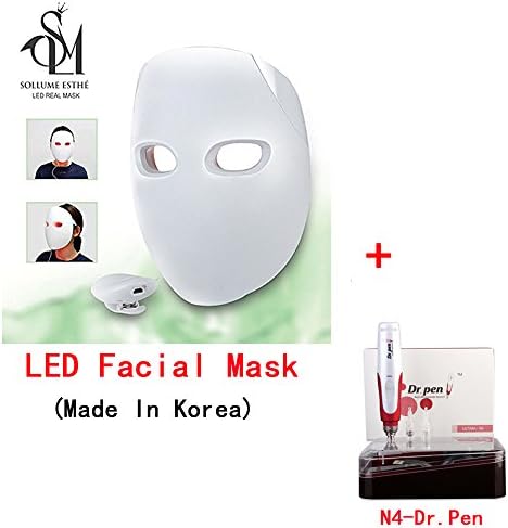LED Beauty Face Mask Red &amp; IR Light (850NM+650NM)) Wavelengths For Anti Wrinkle Face Eye Lifting Skin Tightening with N4-Dr.Pen Permanent Makeup Tattoo Pen