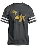 Pokemon Saga Pikachu Adult Charcoal Heather T-Shirt (Medium)