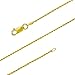 14kt Yellow Gold Plated Sterling Silver 1.1mm Diamond-Cut Rope Chain Necklace Solid Italian Nickel-Free, 14-36 Inch