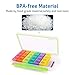 Weekly Pill Organizer, Fullive Daily Large Pill Case Box, 4 Times 7 Day Pill Container, Travel Medicine Organizer with Moisture-Proof Design for Vitamins Fish Oil Supplement