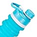 Valourgo Bpafree Collapsible Water Bottle - Reusable Water Bottle For Gym Bike Running Cycling 550 Milliliter 19 Ounce Aqua Blue Sports Water Bottle