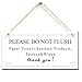 zhongfei Warning Sign- Please Do Not Flush Paper Towels, Sanitary Products, Tissues & Wipes Vintage Style Sign/Plaque (5