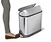 simplehuman Butterfly Lid Step Bathroom Trash Can, 10 Liter, Grey