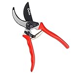JERXUNY Hand Pruning Shear - Bypass Garden Shears, Shrub & Hedge Clippers, Tree Trimmer - Safety Lock,Sharp SK5 Steel Edge,Antiskid Handle Red